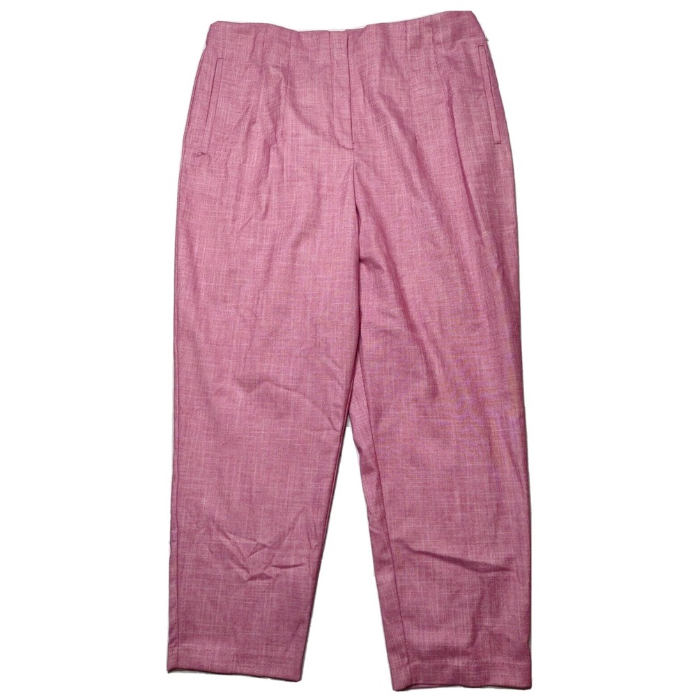 WORTHINGTON Women Size 14 Straight Leg High-Rise Red Cropped Pants NEW